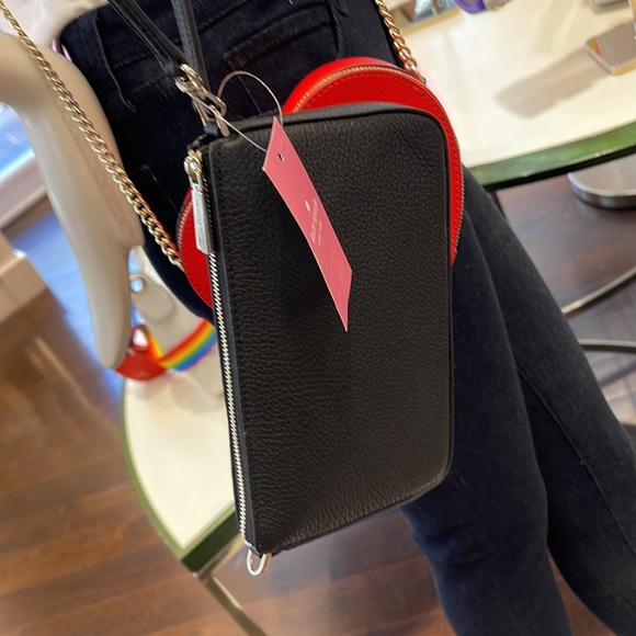 Kate Spade Leila Pebble Leather Convertible Wristlet Wallet Clutch Black - Picture 11 of 16